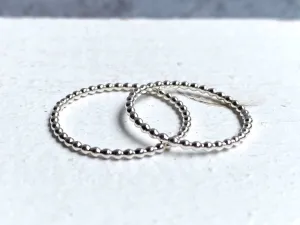 Beaded Sterling Silver Ring