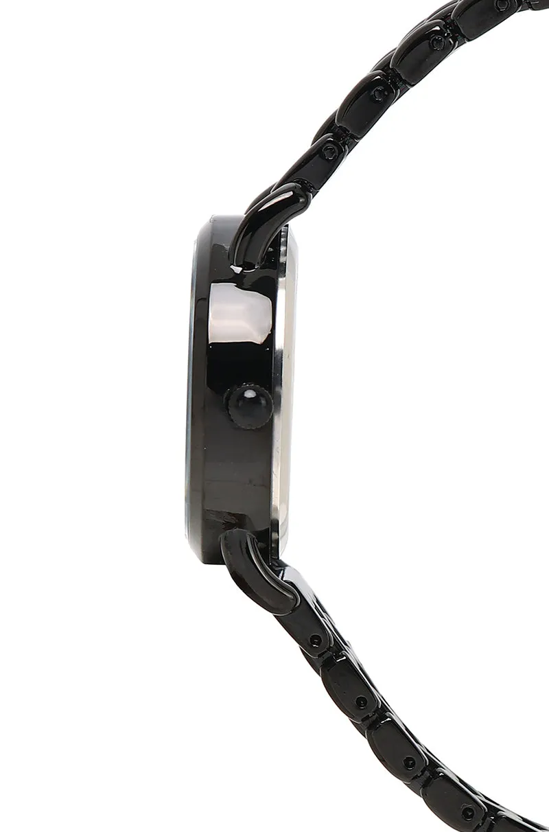 Beata Black Alloy Strap Watch (Black)