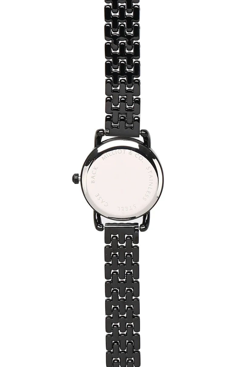 Beata Black Alloy Strap Watch (Black)