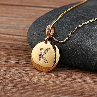 Beautiful Custom Alphabet Engraved Pendant - Gold Finished
