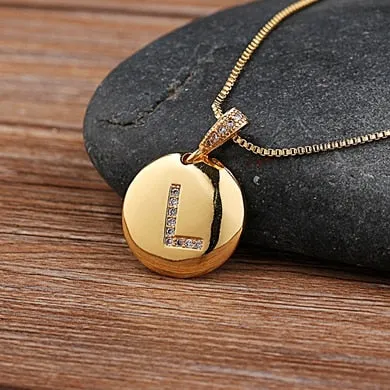 Beautiful Custom Alphabet Engraved Pendant - Gold Finished
