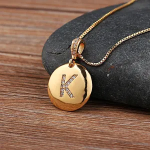 Beautiful Custom Alphabet Engraved Pendant - Gold Finished