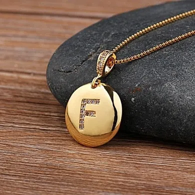 Beautiful Custom Alphabet Engraved Pendant - Gold Finished