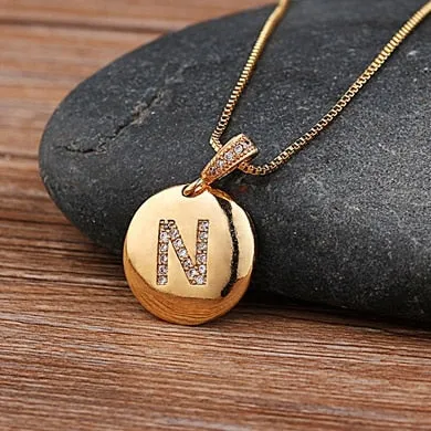 Beautiful Custom Alphabet Engraved Pendant - Gold Finished