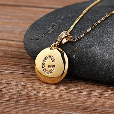 Beautiful Custom Alphabet Engraved Pendant - Gold Finished
