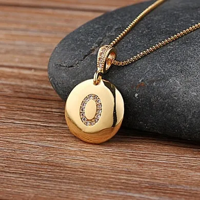 Beautiful Custom Alphabet Engraved Pendant - Gold Finished