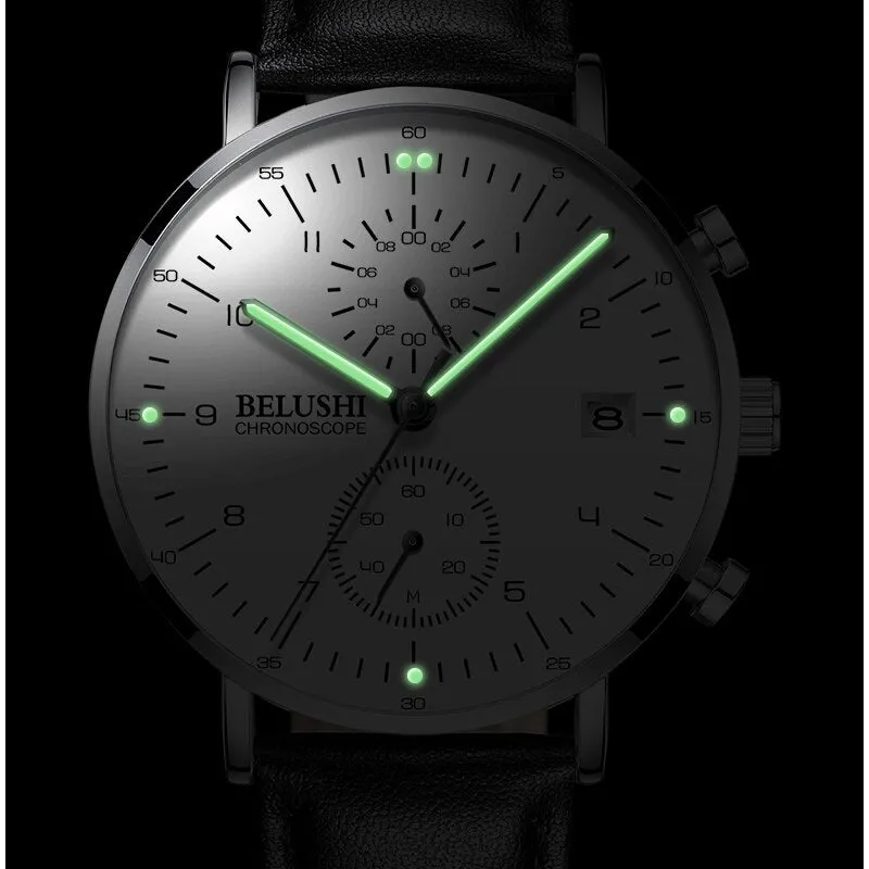 BELUSHI Fashion Watches Top Brand Luxury Ultra-Thin Mesh Steel Sport Quartz Watch Waterproof Clock Relogio Masculino