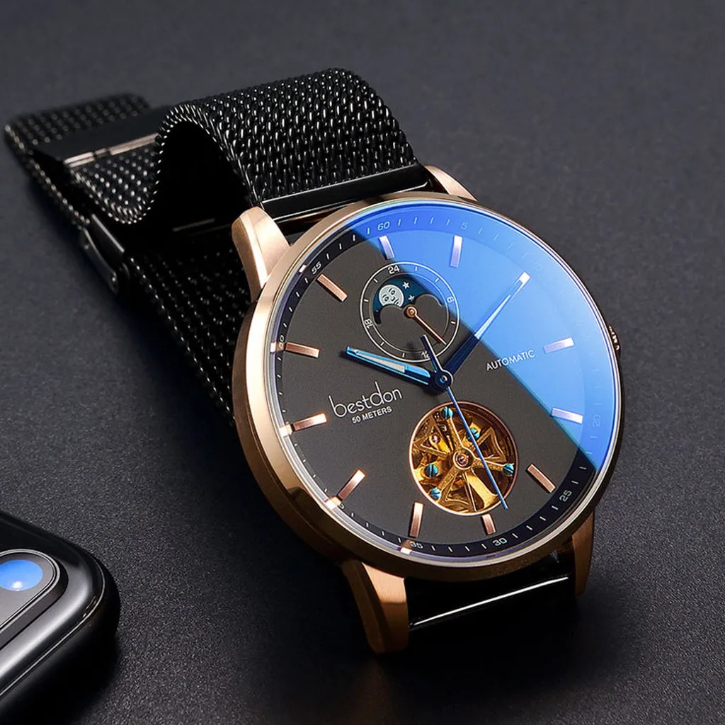Bestdon Luxury Mechanical Watch Men Automatic Tourbillon Sports Watches Mens Fashion Switzerland Brand Watch Relogio Masculino