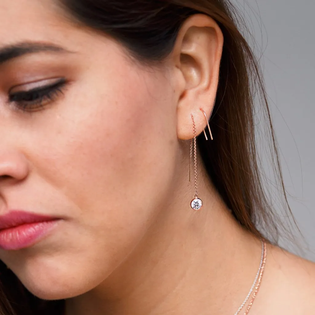 Bezel Stone Ear Threaders (more stones)