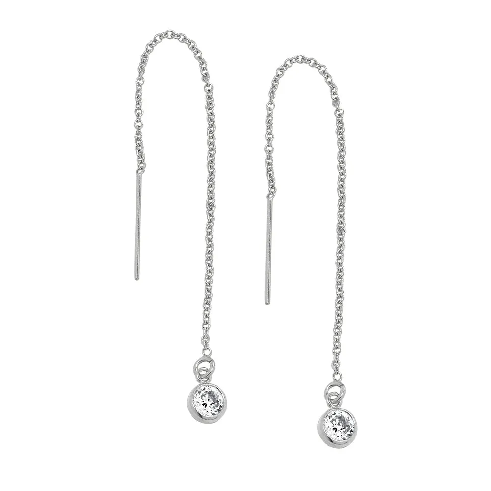 Bezel Stone Ear Threaders (more stones)
