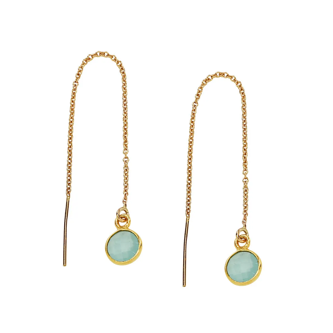 Bezel Stone Ear Threaders (more stones)