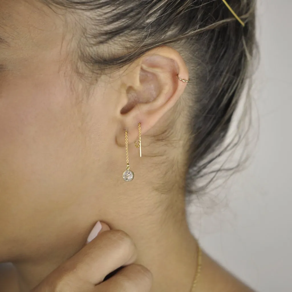 Bezel Stone Ear Threaders (more stones)