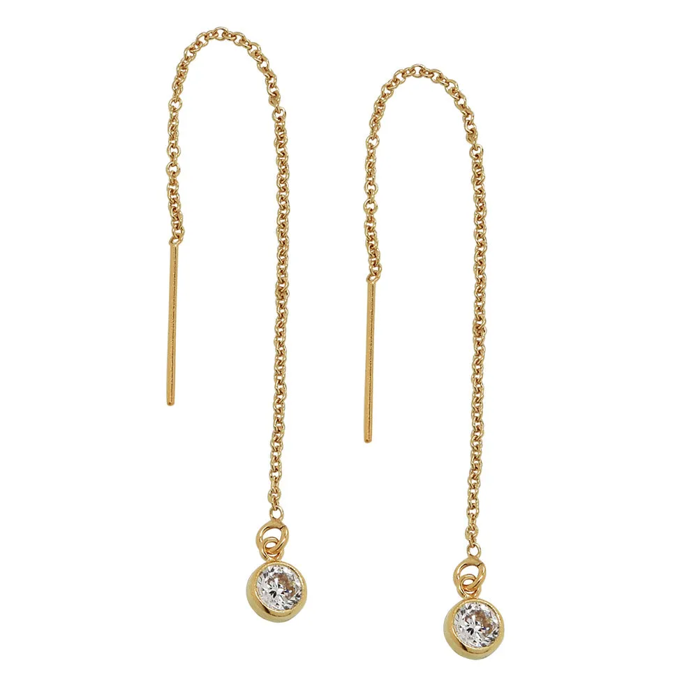 Bezel Stone Ear Threaders (more stones)