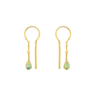 Bezeled Stone Dancer Threaders in Opal & Gold- Bottom Stone | Available to Ship March 7, 2025