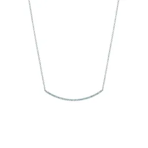 Birks 18K White Gold Rosee du Matin Diamond Bar Necklace