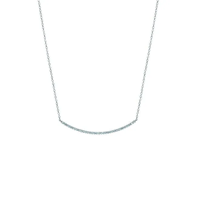 Birks 18K White Gold Rosee du Matin Diamond Bar Necklace