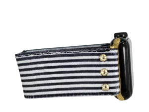 Black & White Stripe Apple Watch Band