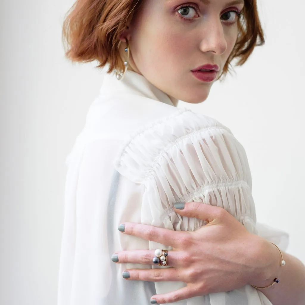 Black Pearl Stacking Ring
