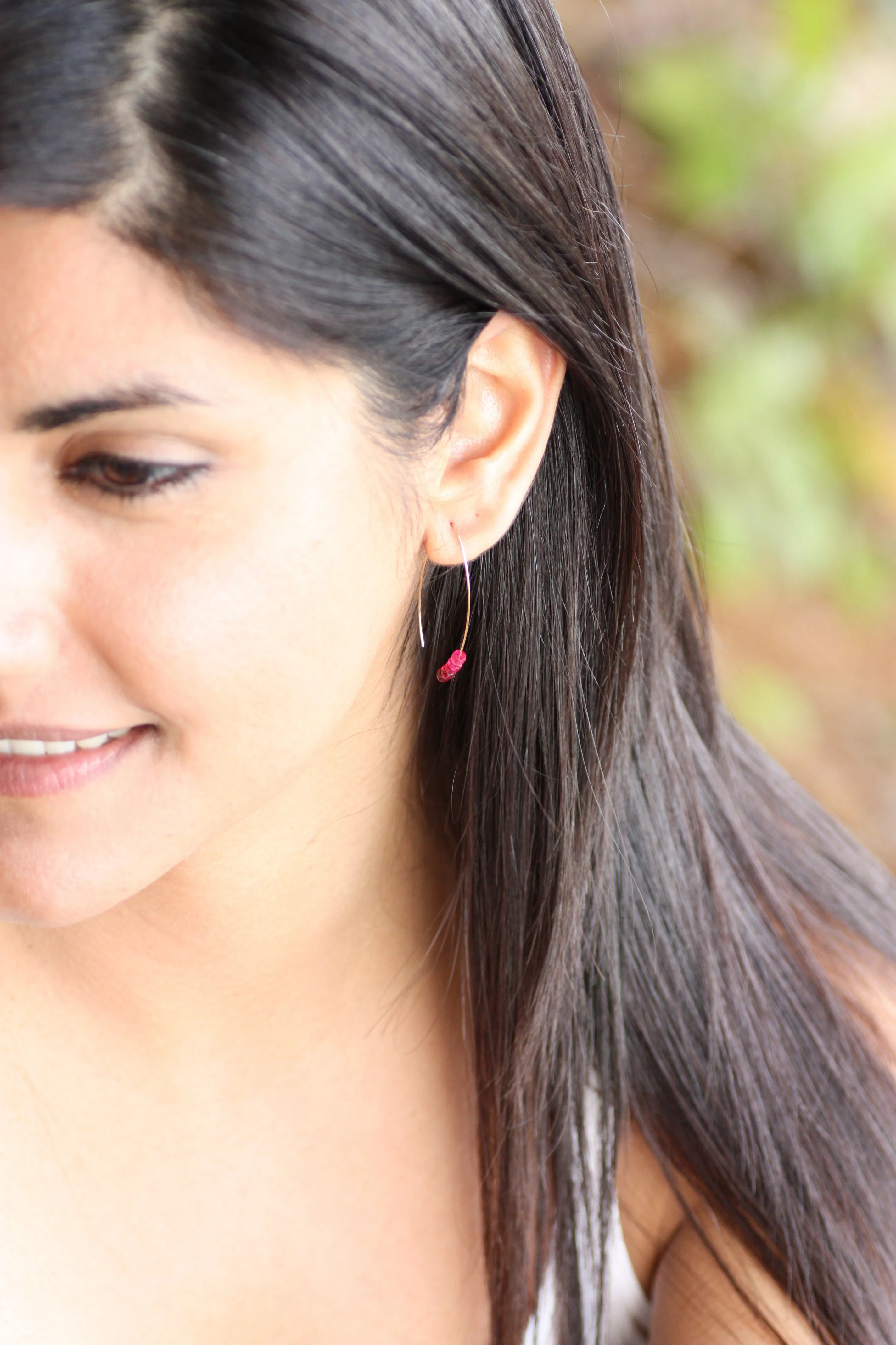 Black Spinel Marquise Earrings in Silver