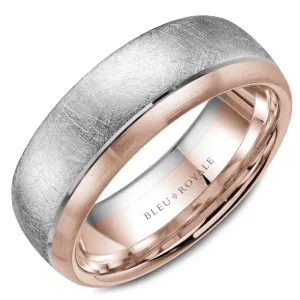 Bleu Royale 14k White and Rose Gold Wedding Band
