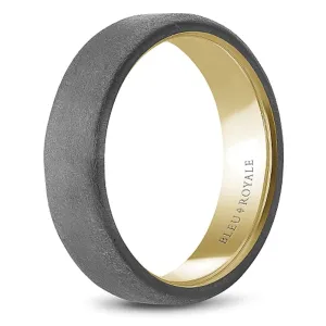 Bleu Royale 14k Yellow Gold and Tantalum Hammered Wedding Band
