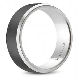 Bleu Royale 14kt White Gold and Tantalum Wedding Band