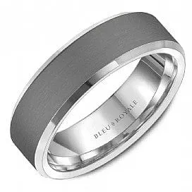 Bleu Royale 14kt White Gold and Tantalum Wedding Band