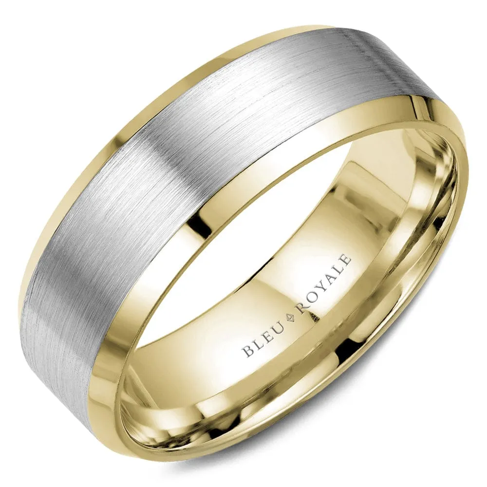 Bleu Royale Two-Tone Wedding Band