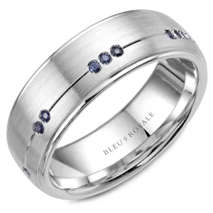 Bleu Royale White Gold and Blue Sapphires Wedding Band
