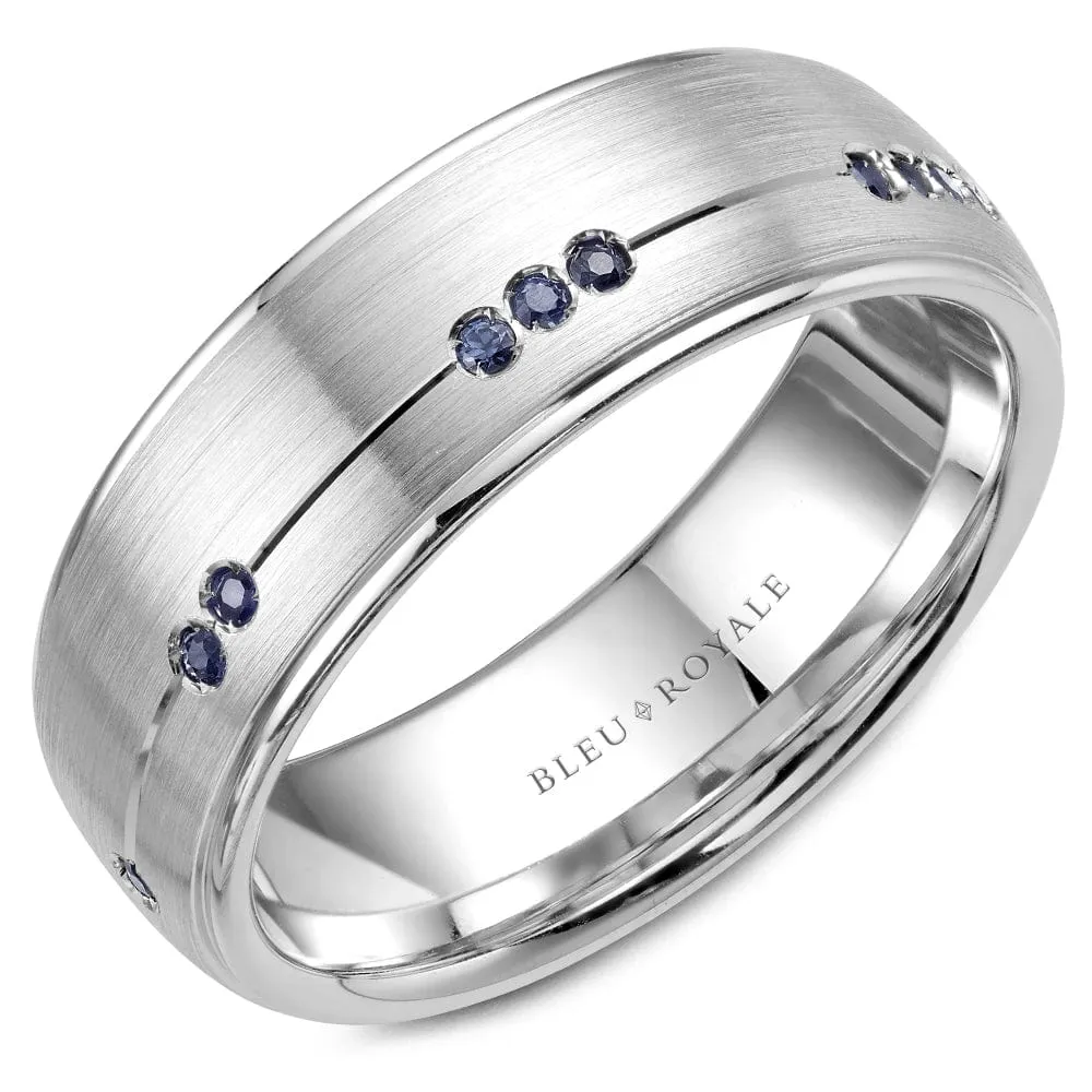 Bleu Royale White Gold and Blue Sapphires Wedding Band