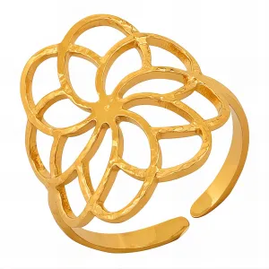 Blossom Petal Open Ring – 18K Gold