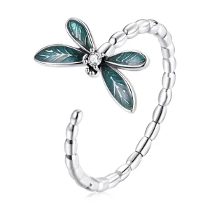 Blue Dragonfly Open Ring