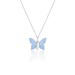 Blue Enamel Butterfly Pendant