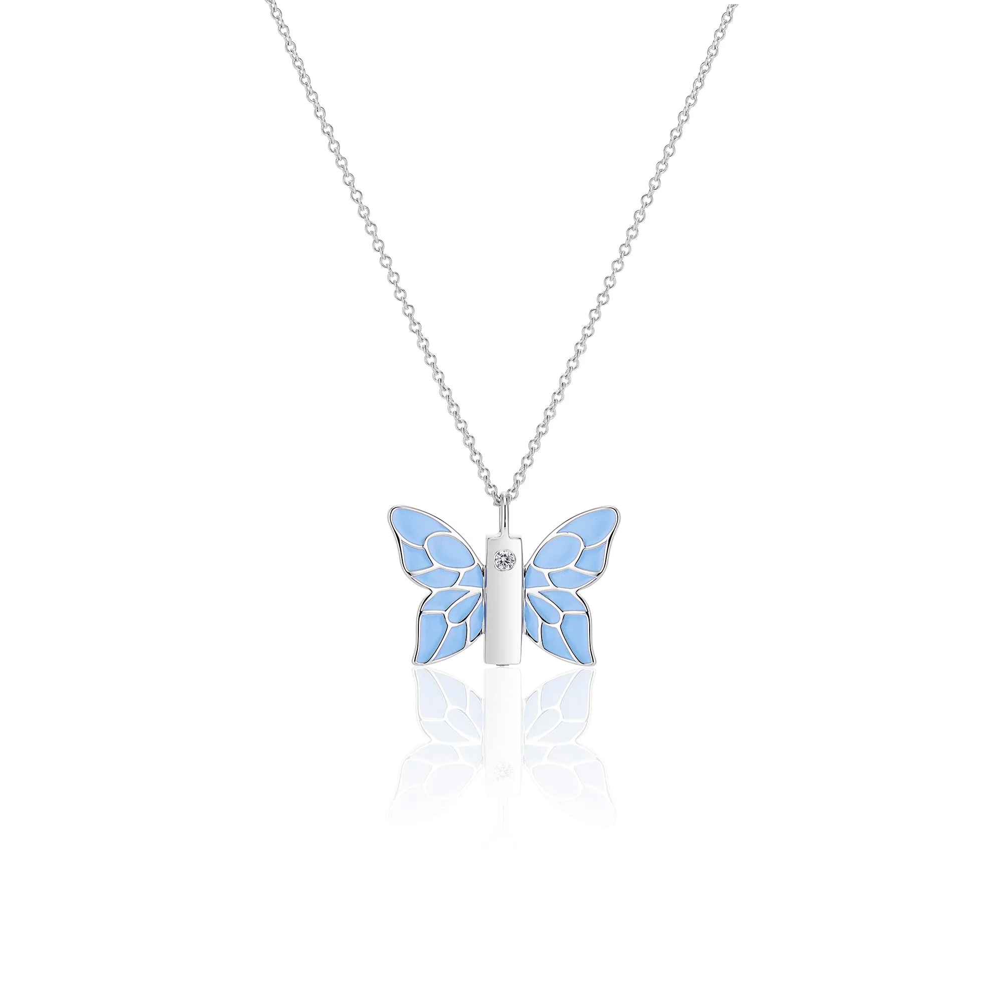 Blue Enamel Butterfly Pendant