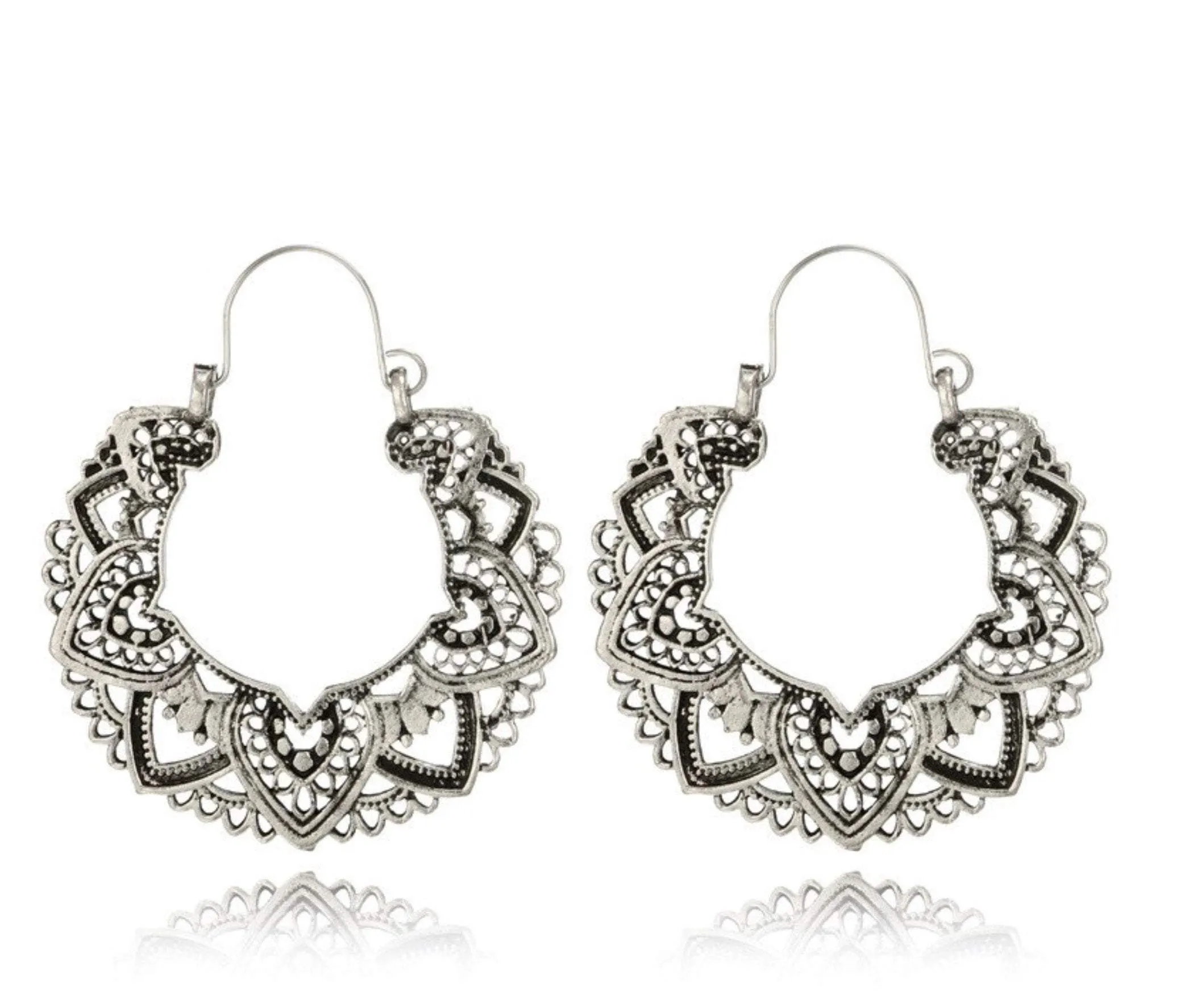 Boho Mandala Hoop Earrings