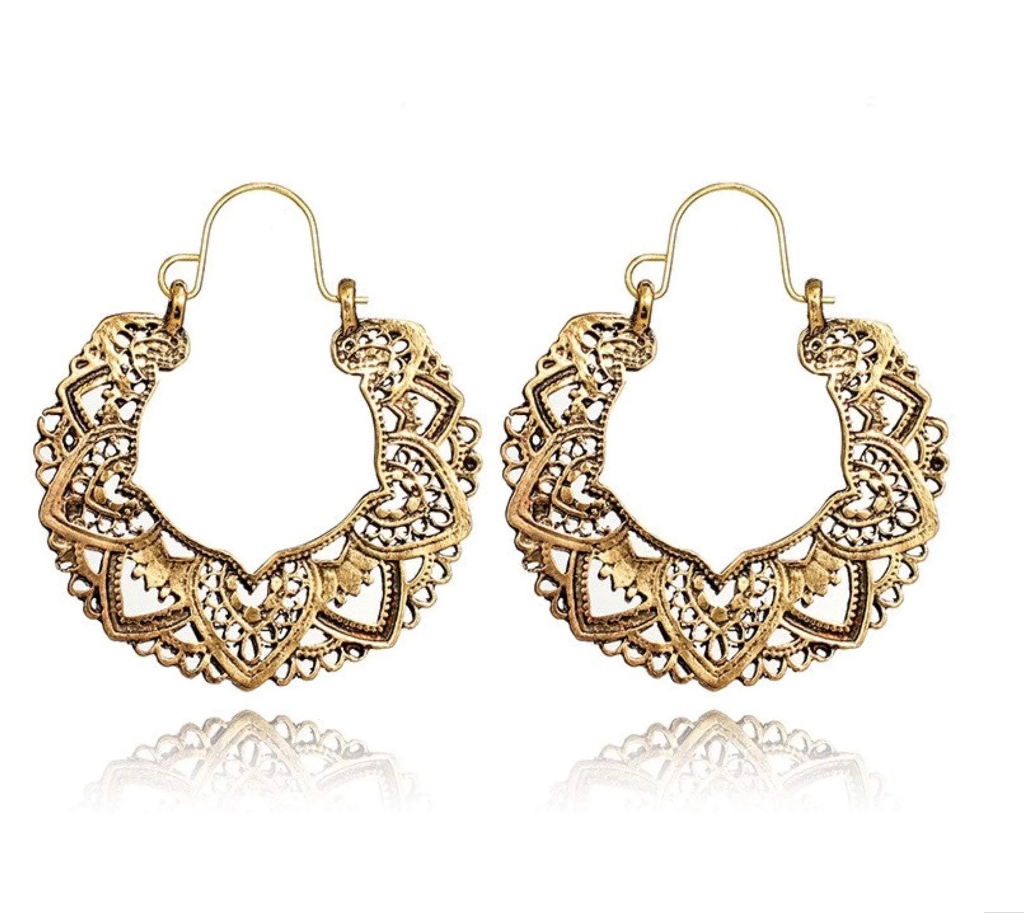 Boho Mandala Hoop Earrings