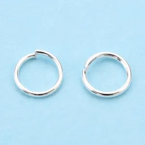 Bright silver plated jump ring bulk pack - 6mm x 100 pieces