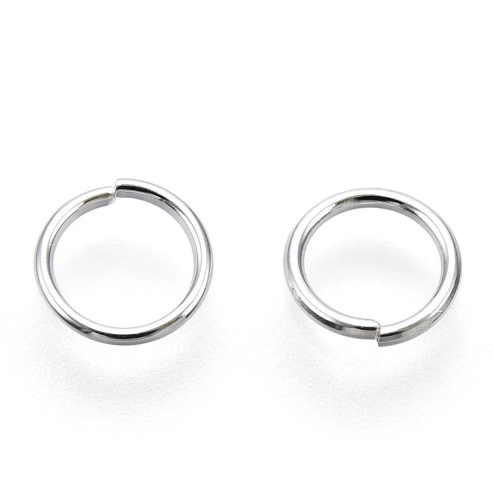 Bright silver plated jump ring bulk pack - 6mm x 100 pieces