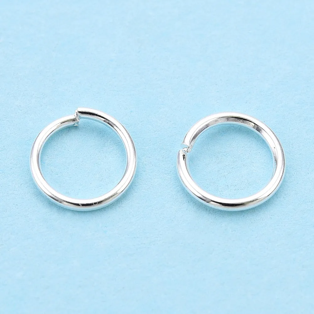 Bright silver plated jump ring bulk pack - 6mm x 100 pieces