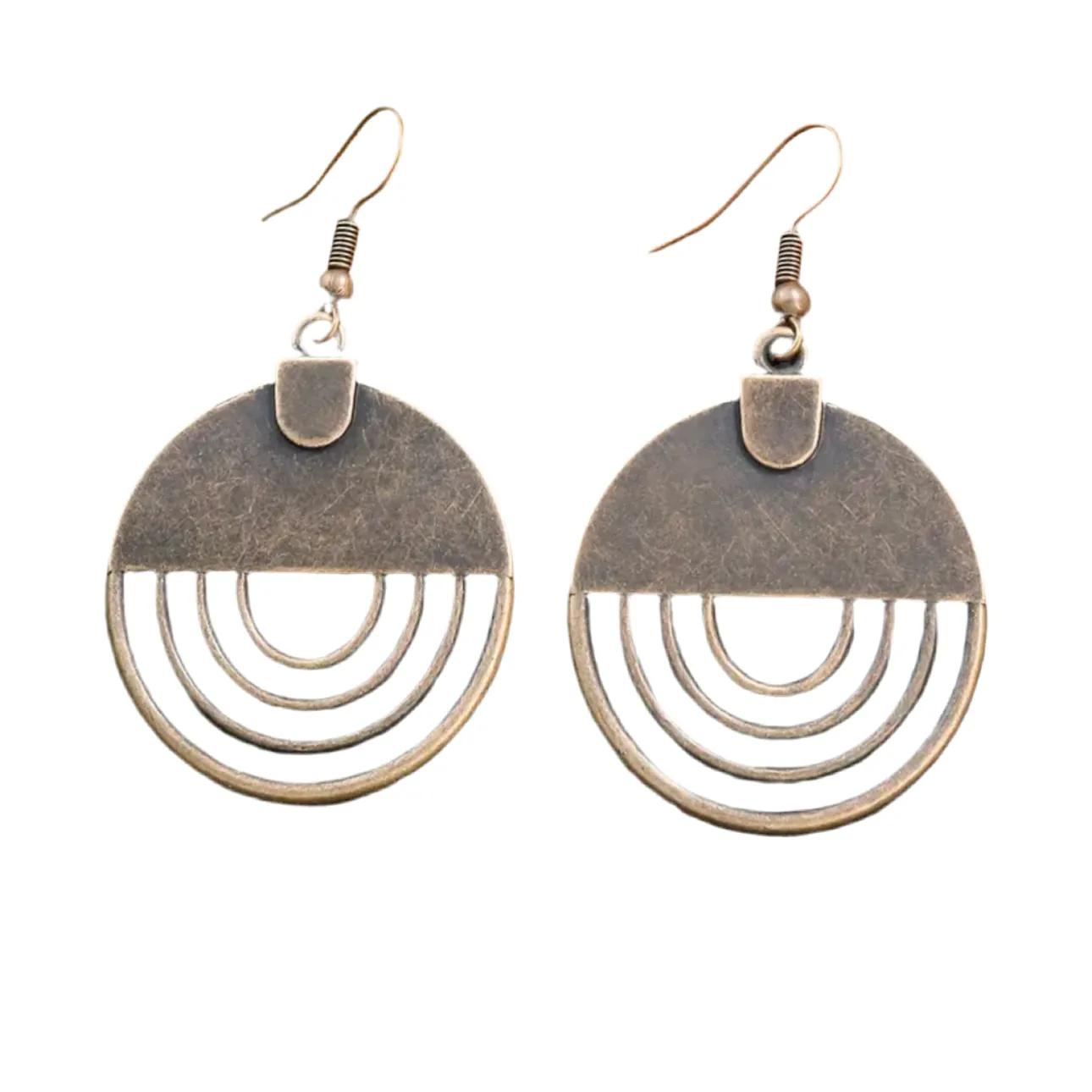 Bronze Geometric Boho Earrings