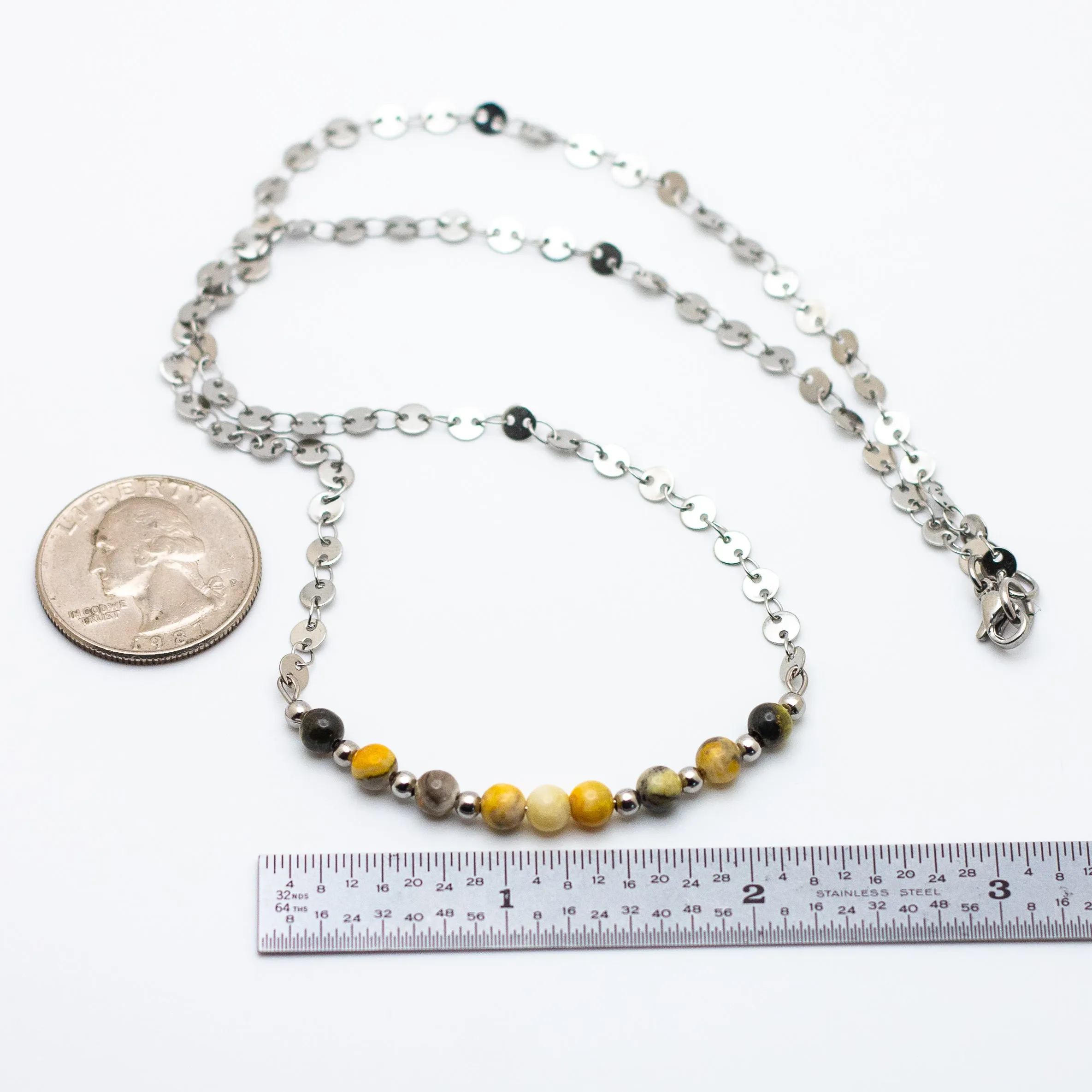 Bumblebee Jasper Bar Necklace