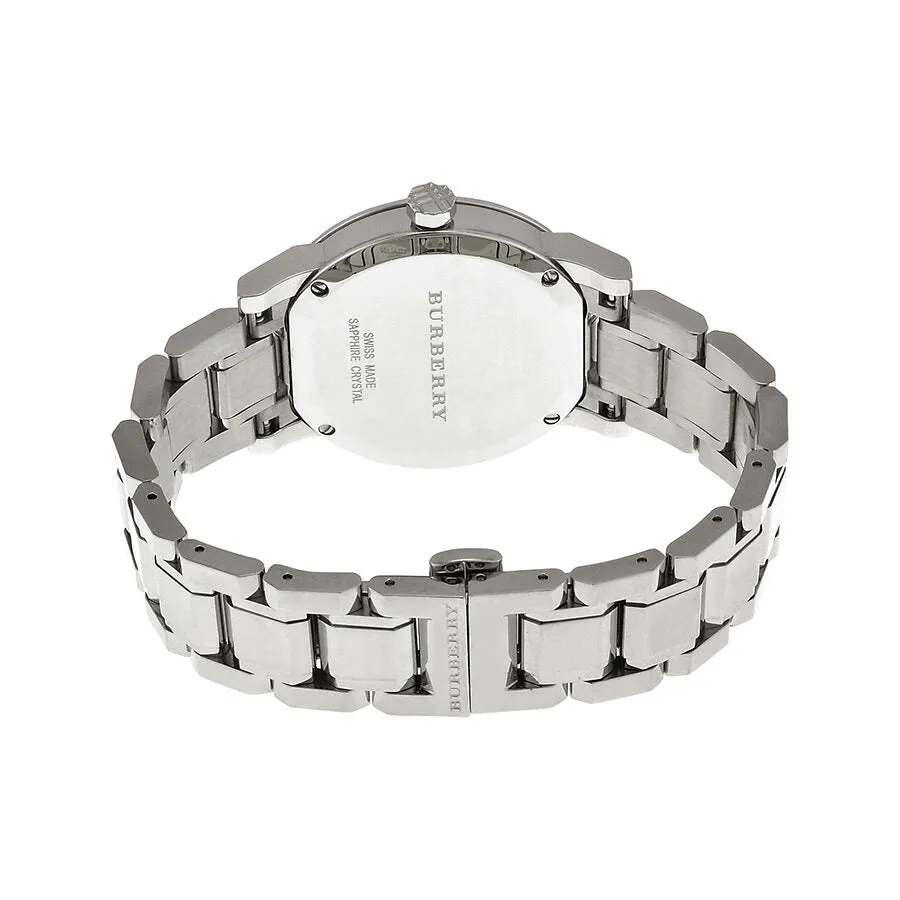 Burberry Pink Check Stamped Stainless Steel Ladies Watch BU9124