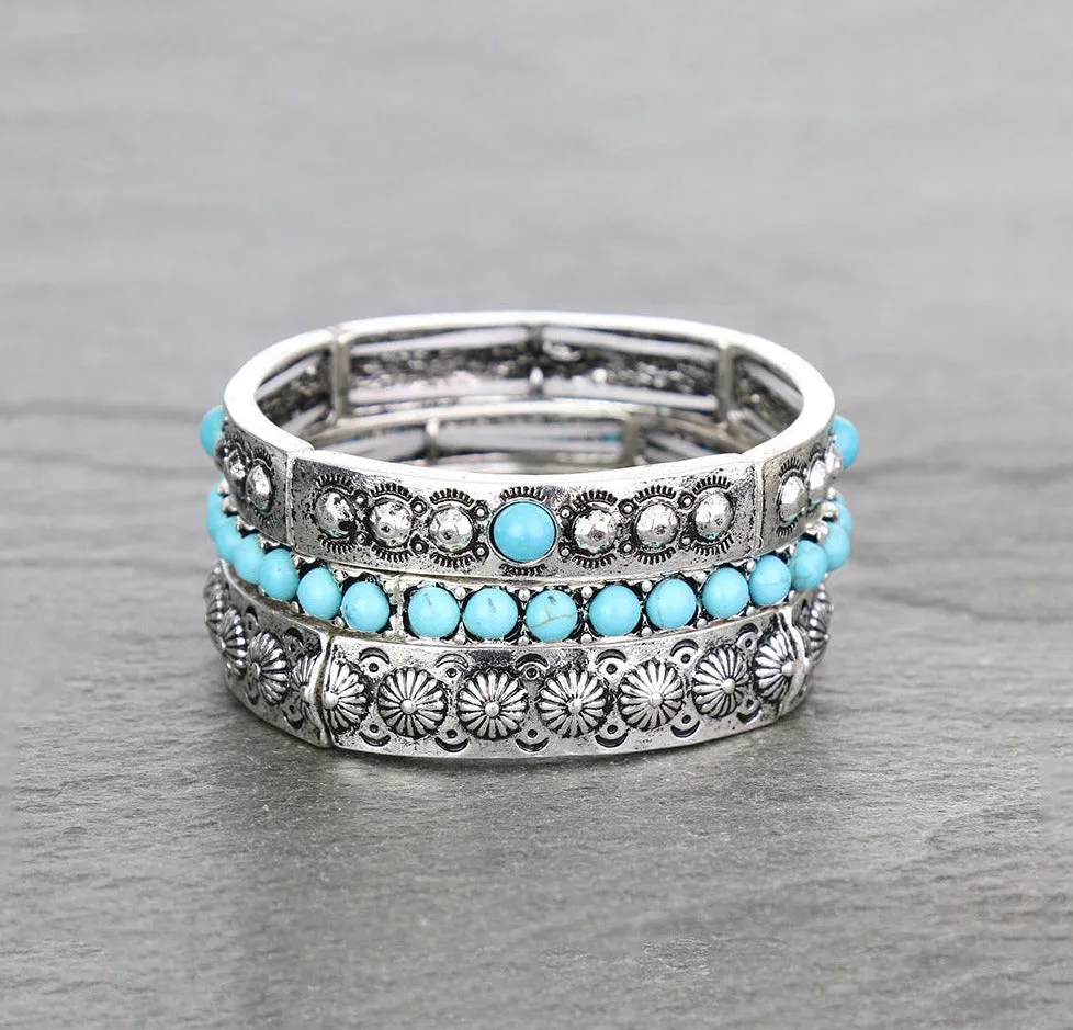 Busting At The Seams Set of 3 Stackable Stretch Bracelets