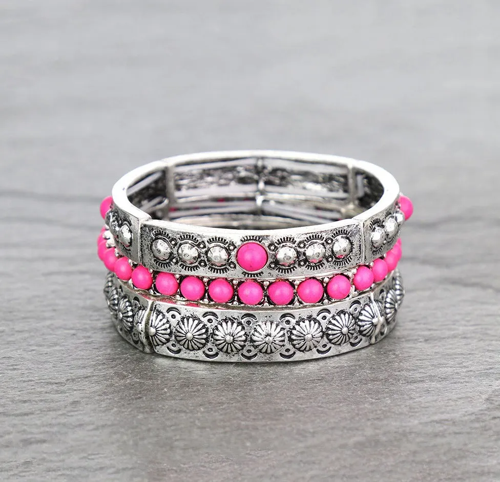 Busting At The Seams Set of 3 Stackable Stretch Bracelets