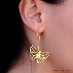 Butterfly Geometric Earrings - Gold