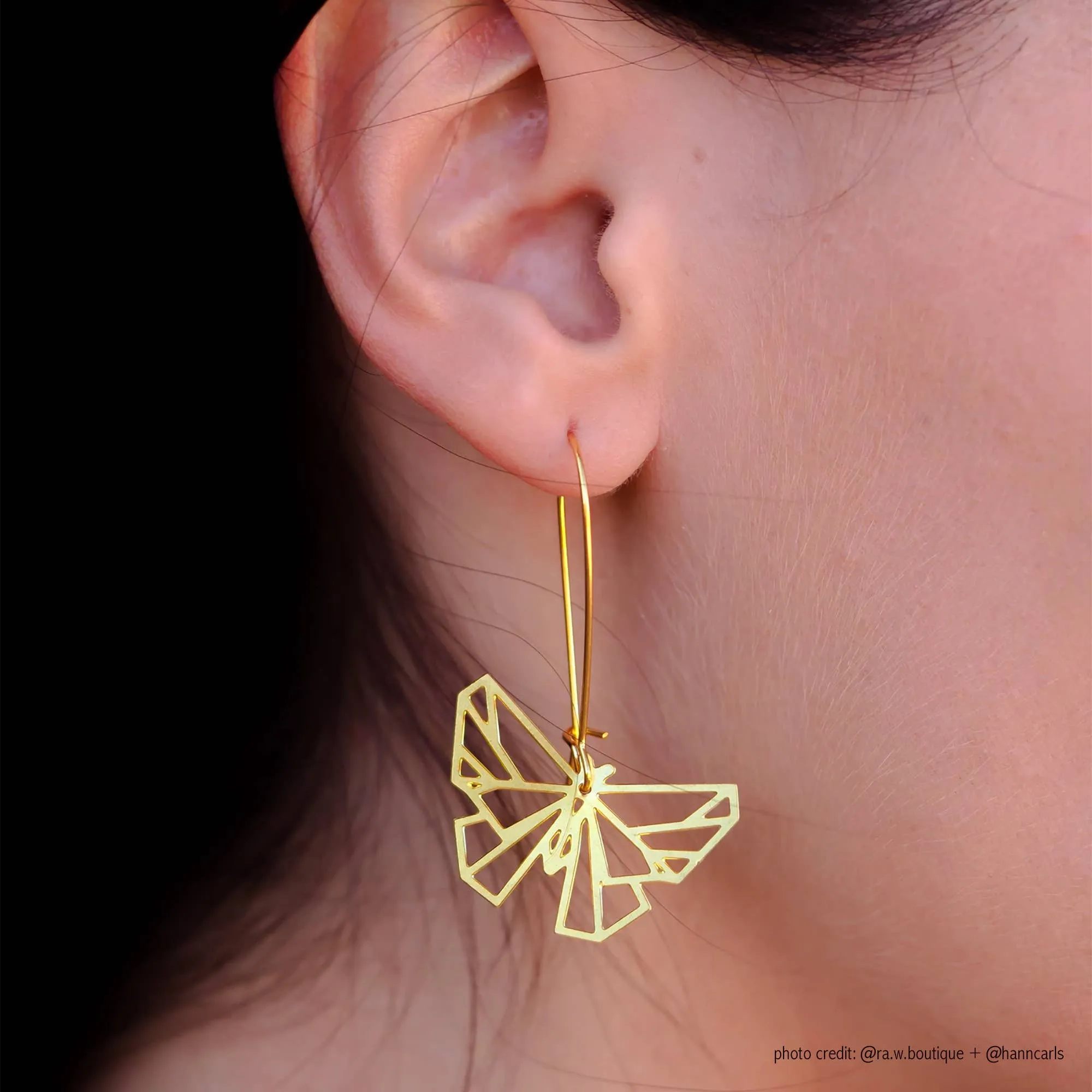 Butterfly Geometric Earrings - Gold