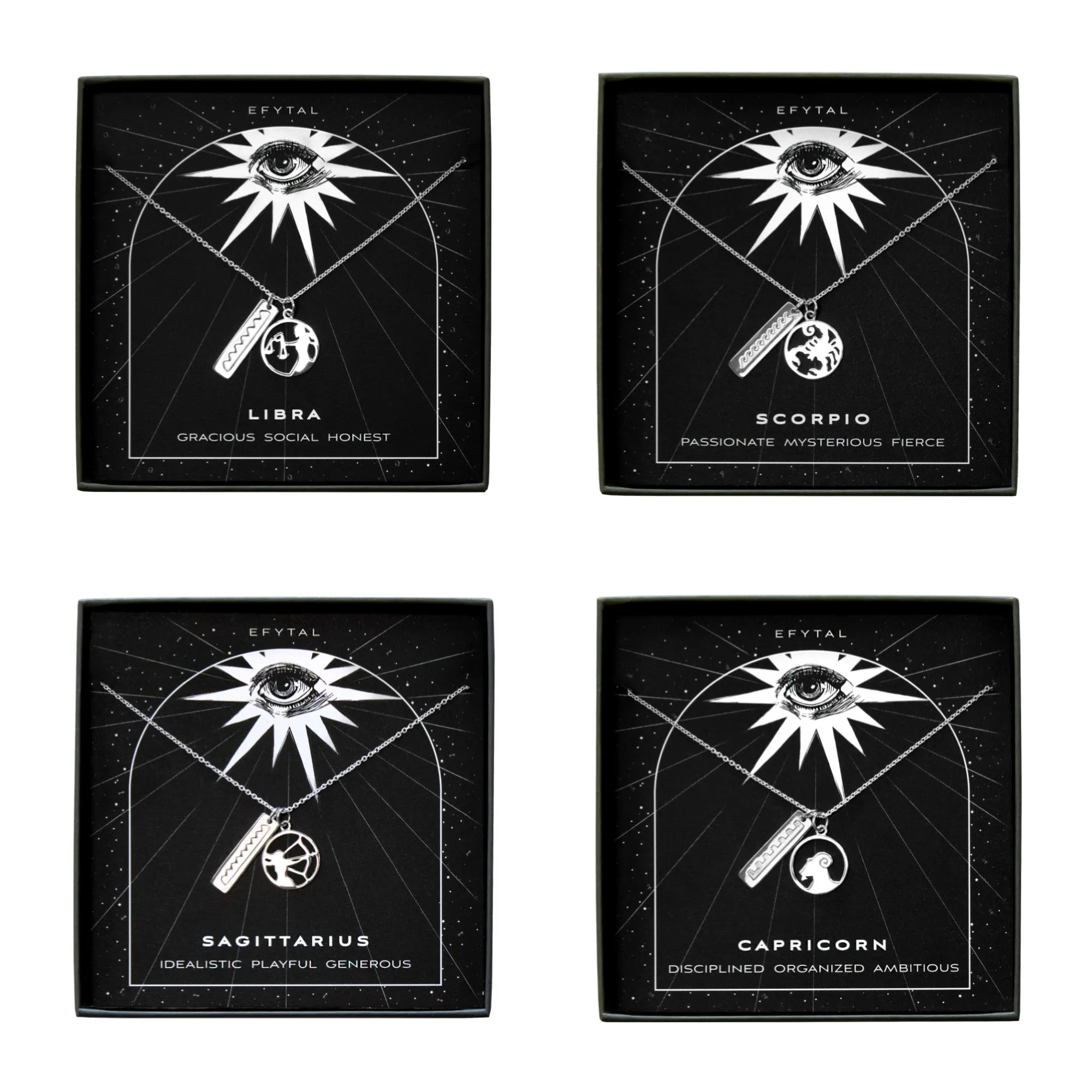 callisto cutout element bar necklace • celestial eye card