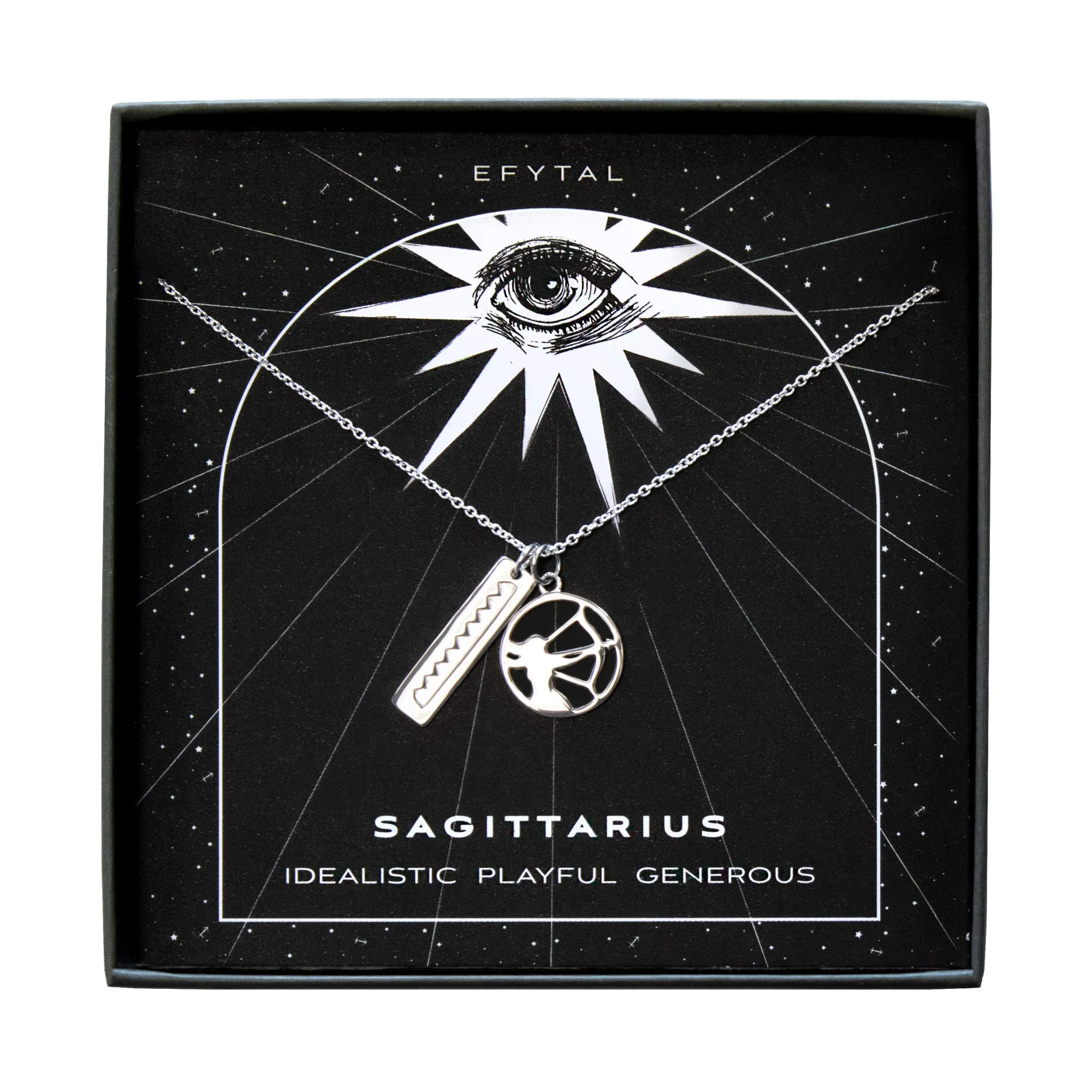 callisto cutout element bar necklace • celestial eye card