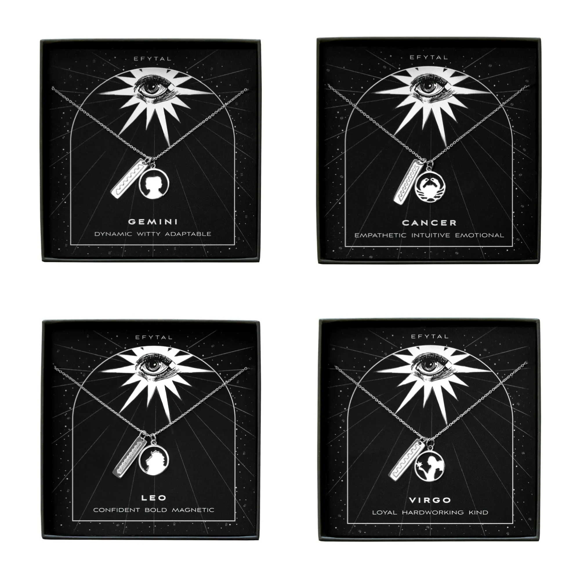 callisto cutout element bar necklace • celestial eye card