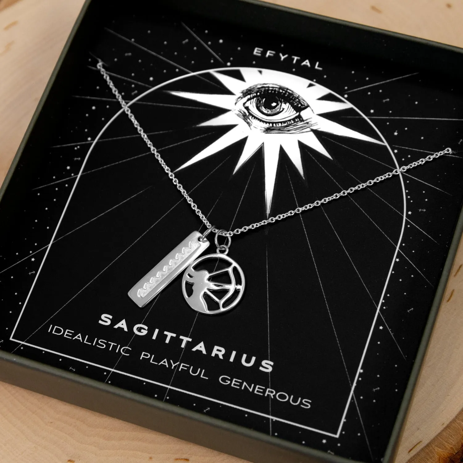 callisto cutout element bar necklace • celestial eye card